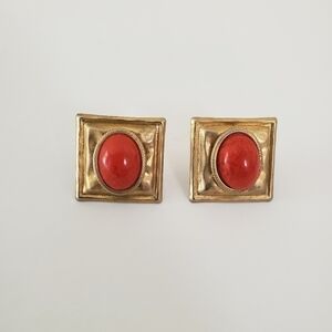 Vintage Signed Simon Chang Clip On Earrings